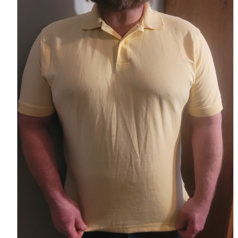 Izod Polo Shirt Mens Pima Cotton Butter Yellow Preppy Golf Classic Fit Large